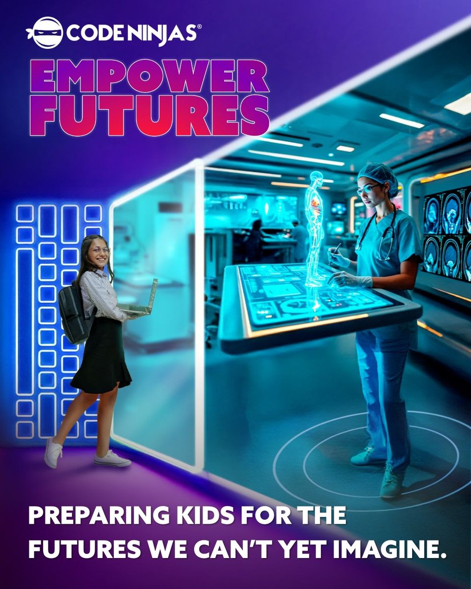 CodeNinjasBurl's tweet image. Coding isn’t just about writing lines of code. It’s about shaping a future that’s still unfolding. At Code Ninjas, we help them build creativity, confidence, and problem-solving abilities that prepare them for opportunities we can’t fully see yet.