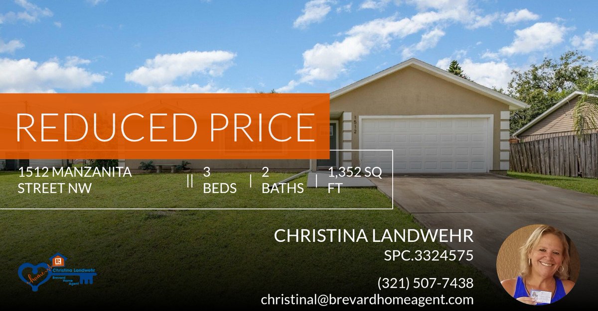 BrevardHomeAgt's tweet photo. 📍 Reduced Price 📍 This recently reduced home at 1512 Manzanita Street Nw in Palm Bay won't last long, so, don't wait to set up a showing! Reach out here or at (321) 507-7438 for more information!

Christina Landwehr https://t.co/zMILy6pAgm https://t.co/M2XBlKkteW