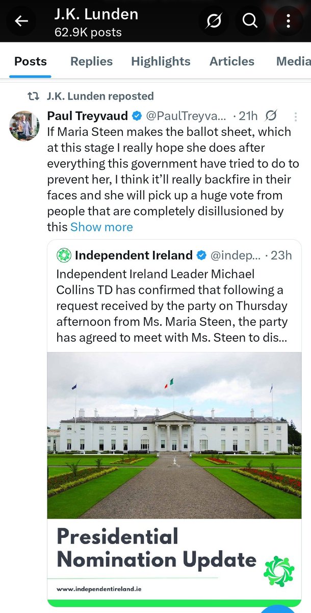 The far-right in #Ireland pulling together to get the dark funded, Iona Institute woman, #MariaSteen, on the ballot.

But we don't have far-right politicians in right? &amp; if we do, they're "fringe", having no effect!

Wake up.
MAGA Ireland is here &amp; in the Dáil etc
#Aras25