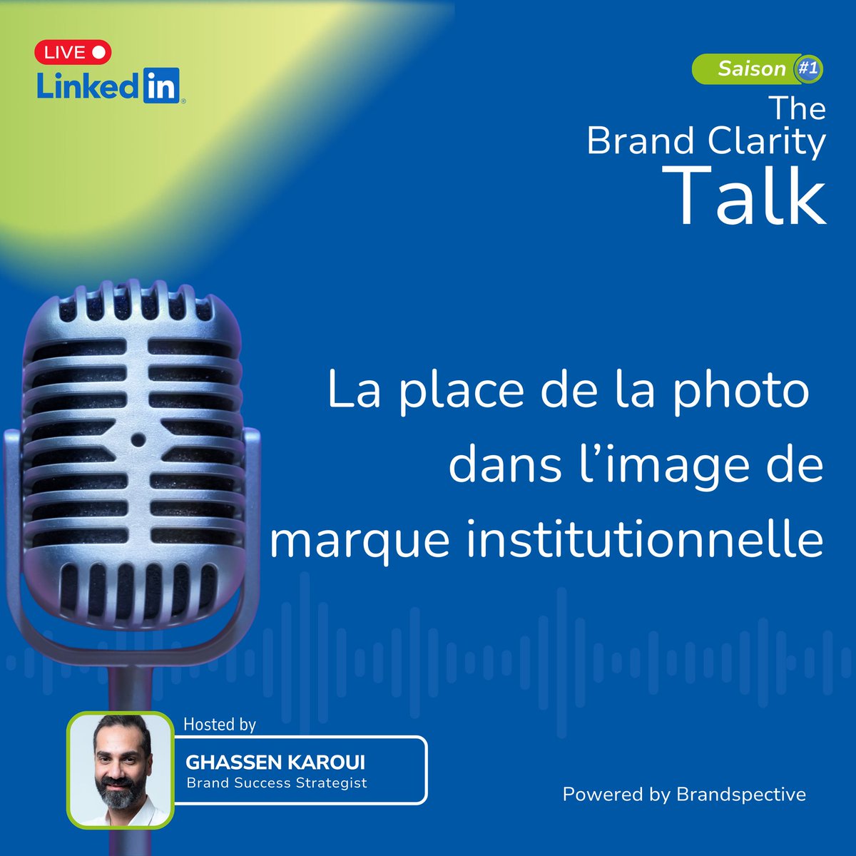 📢 Nous partageons avec plaisir la nouvelle initiative de <a href="/GKaroui/">Ghassen Karoui</a> 👉

🎙️ Épisode 1 de #BrandClarityTalk
📸 La place de la photo dans l’image de marque institutionnelle

🗓️ Jeudi 29/09 – 20h
🔗 Inscription : lnkd.in/d9E4Pk2y