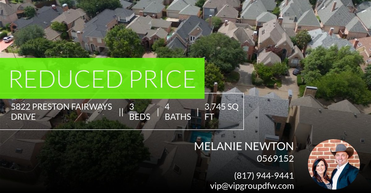 📍 Reduced Price 📍 This recently reduced home at 5822 Preston Fairways Drive in Dallas won't last long, so, don't wait to set up a showing! Reach out here or at (817) 944-9441 for more information! homeforsale.at/5822_PRESTON_F…