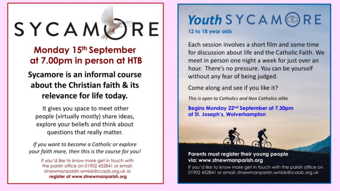Our <a href="/SycamoreSeek/">Sycamore</a> for adults got off to a great start last Monday. It’s not too late to join!

We’re looking forward to our Youth Sycamore gatherings beginning this Monday. Again it’s not too late to register to join us!!  

All welcome.