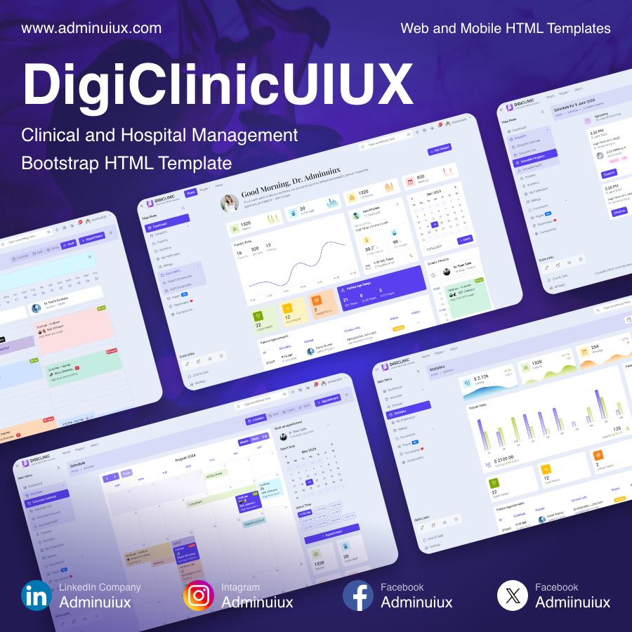 Admiinuiux's tweet image. zurl.co/FSvgP
Digital Clinic - Hospital Management - Medical Software - Healthcare AdminUIUX Bootstrap themes and HTML templates #BootstrapThemes #HTMLTemplates #AdminDashboard #UIUX #Frontend #WebDesign