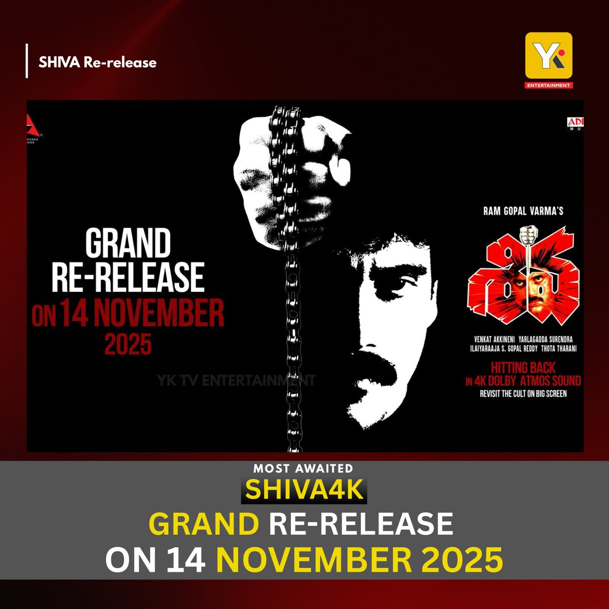 క్లాసిక్ ‘శివ’ రీ-రిలీజ్ – నవంబర్ 14న 4K వెర్షన్.. 1989లో విడుదలై సంచలనం సృష్టించిన ‘శివ’ మరోసారి రానుంది.. 
అక్కినేని నాగేశ్వరరావు జయంతి సందర్భంగా నాగార్జున ప్రకటన..

#shiva4k #NagarjunaAkkineni #Tollywood #Telugucinema #AkkineniNageswararao