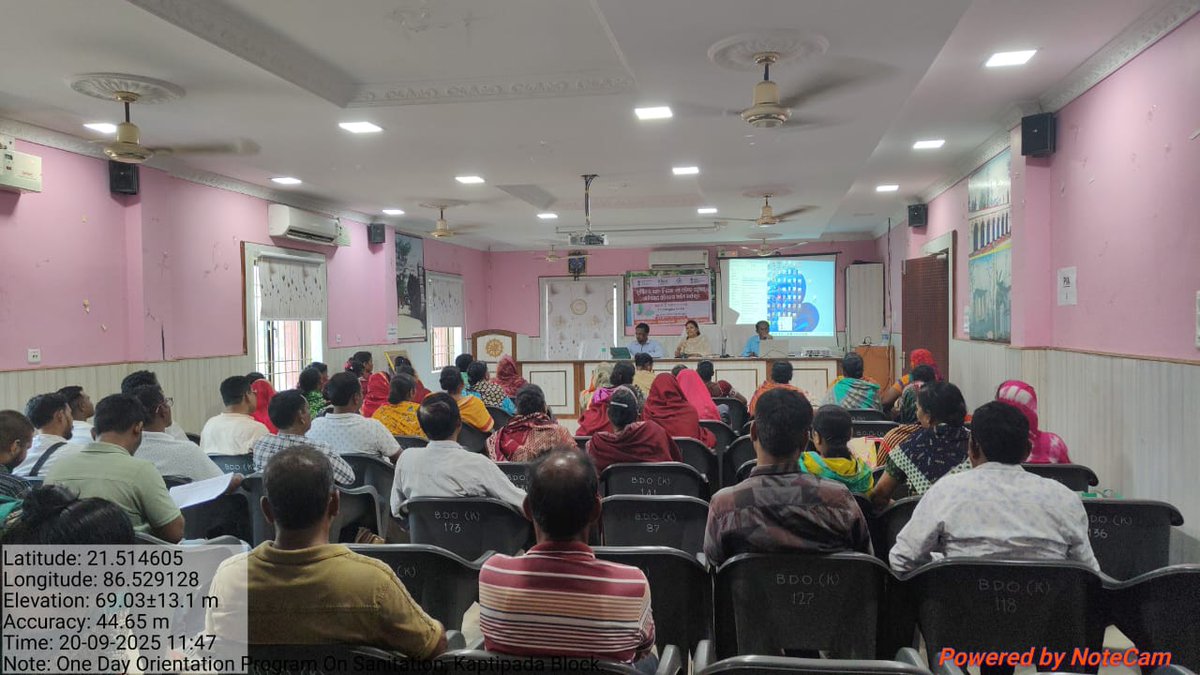 Block level one day orientation programme of Kaptipada block on dt 20-09-2025
#SHS2025
#SwachhataHiSeva2025
#Swachhotsav
@SwachhBharat
<a href="/SwachhBharatGov/">Swachh Bharat Urban</a>
@SwachhBharat
<a href="/MoHUA_India/">Ministry of Housing and Urban Affairs</a>
<a href="/MoJSDDWS/">Department of Drinking Water & Sanitation (#DDWS)</a>
@PRDdeptOdisha
<a href="/ZP_Mayurbhanj/">ZILLA PARISHAD MAYURBHANJ</a>