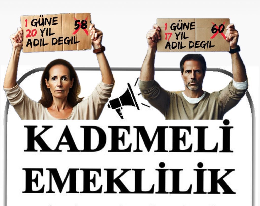 1 günün,1 yılın emeklilikte bedeli; 

💥Erkeklerde 17 yıl (6205 gün) 
💥Kadınlarda 20 yıl (7300 gün)

daha fazla çalışmak olmamalıdır!!!
Kıyak emeklilik değil 
adil düzenleme bekliyoruz.

<a href="/memetsimsek/">Mehmet Simsek</a>
<a href="/isikhanvedat/">Prof. Dr. Vedat Işıkhan</a>
<a href="/_cevdetyilmaz/">Cevdet Yılmaz</a>
<a href="/RTErdogan/">Recep Tayyip Erdoğan</a>
@akparti 
<a href="/eczozgurozel/">Özgür Özel</a> 
#TekSesKademe
