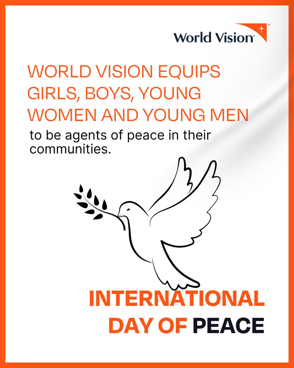 At <a href="/WorldVision/">World Vision</a> , we believe that every child, every young person, holds the power to shape a more peaceful future. 

That’s why we equip them to become catalysts for peace, leading dialogue and resilience within their communities.  

🕊️#InternationalDayOfPeace