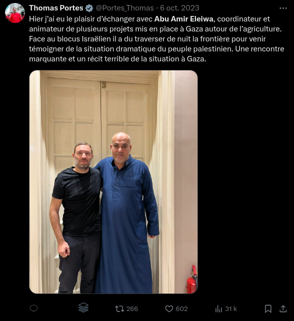 RoseLouise48520's tweet photo. @lodeonfrederic #Tsahal a dû avoir ordre d'arrêter ce pro Hamas et ami des islamistes du #FPLP et de #MAbbas qui se réjouissait du pogrom du 7/10/23 ! Avec le livre de #OSouleimane, nous allons en apprendre sur les #Lfistes ; pas étonnant que #Mélenchon veut bloquer la parution ! https://t.co/OJvNL44R88