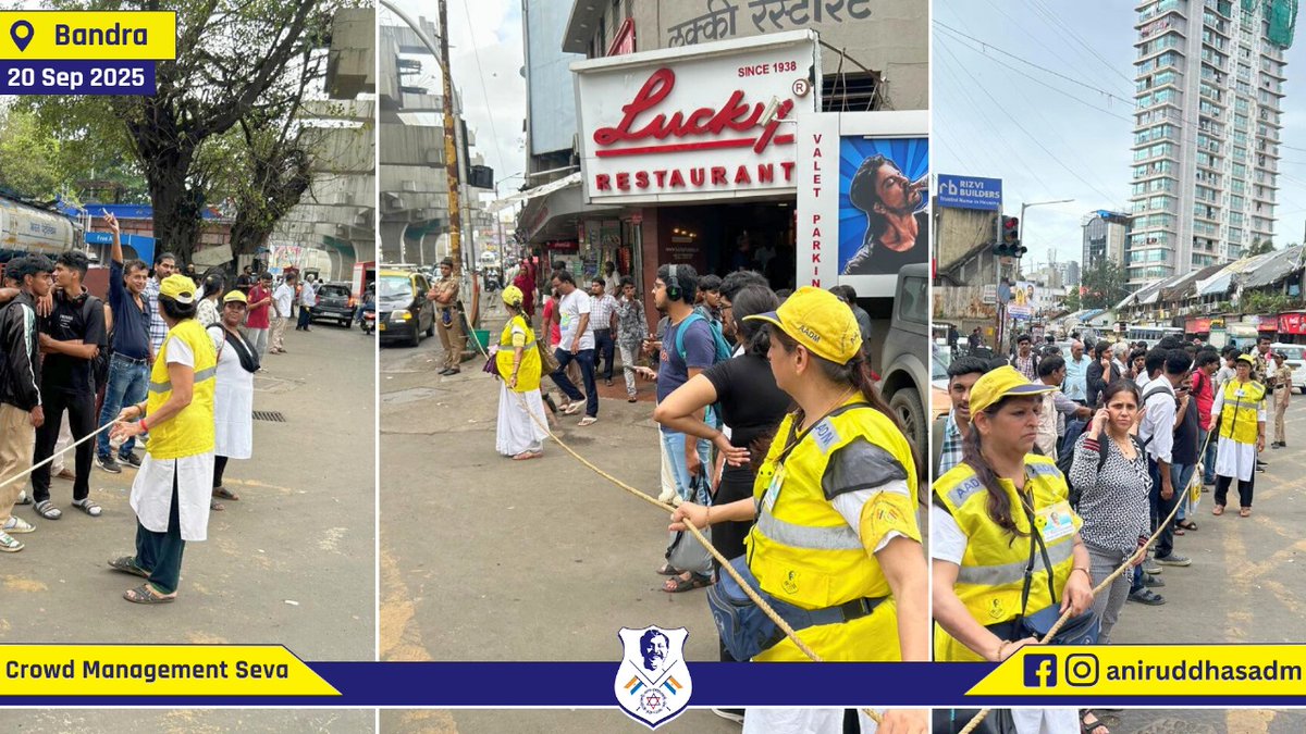 Aniruddha's ADM (@aniruddhasadm) on Twitter photo #DisasterManagement Volunteers of @AniruddhasADM assisted <a href="/MumbaiPolice/">मुंबई पोलीस - Mumbai Police</a> with #CrowdManagement duties at a key traffic location near #BandraFair, Mount Mary Church, on Saturday, 20th September 2025, at the request of Pali Hill Road, Bandra (West) Police Station authorities. #DisasterManagement Volunteers of @AniruddhasADM assisted <a href="/MumbaiPolice/">मुंबई पोलीस - Mumbai Police</a> with #CrowdManagement duties at a key traffic location near #BandraFair, Mount Mary Church, on Saturday, 20th September 2025, at the request of Pali Hill Road, Bandra (West) Police Station authorities.