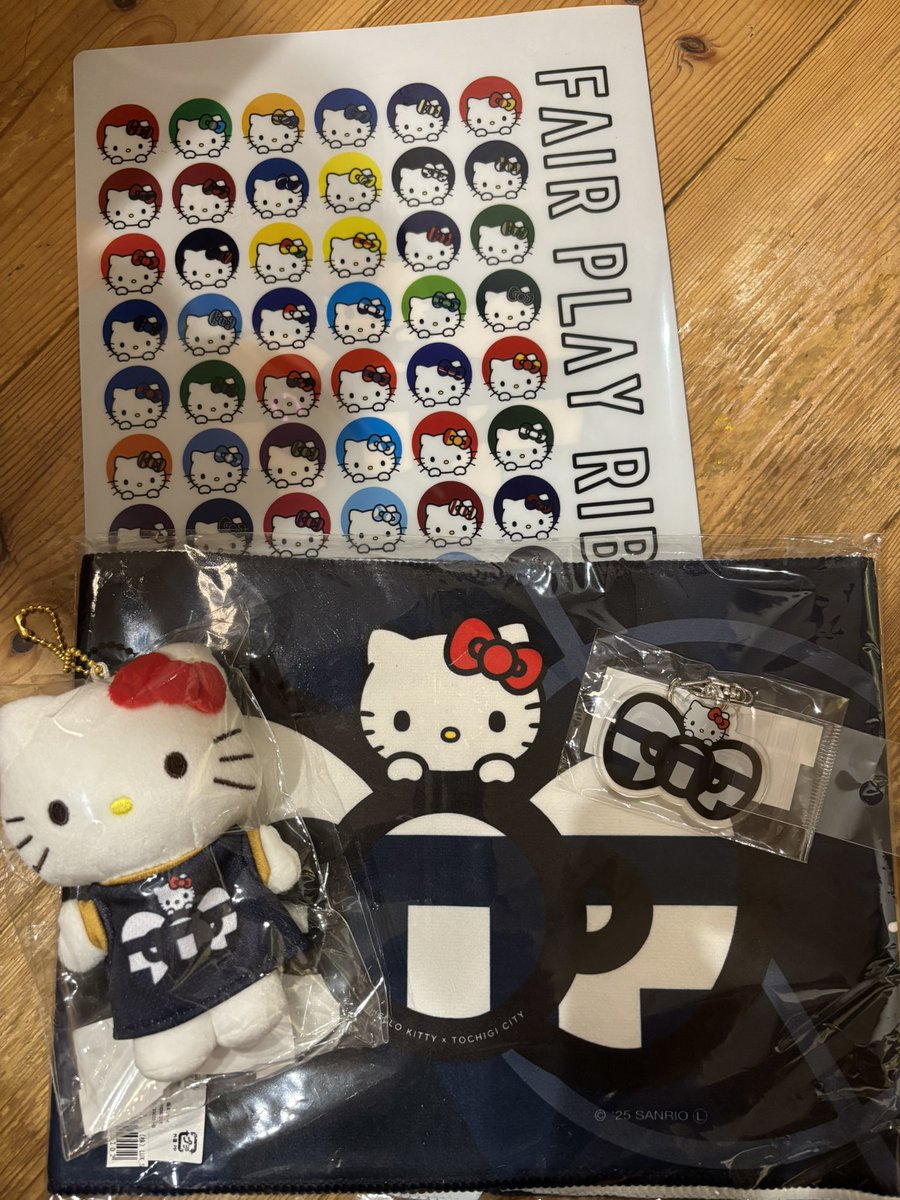 勝ったぞぉー🙌どのゴールもよかった✨
生憎の雨だったけど友だちと応援楽しかった🖤ゴール裏（SA席側）栃木派kids２人がよく声出ししてて頼もしかった👏
キティちゃんも GET出来満足🎵来週も楽しもう‼️
#栃木シティ　#栃木派　#栃木派kids