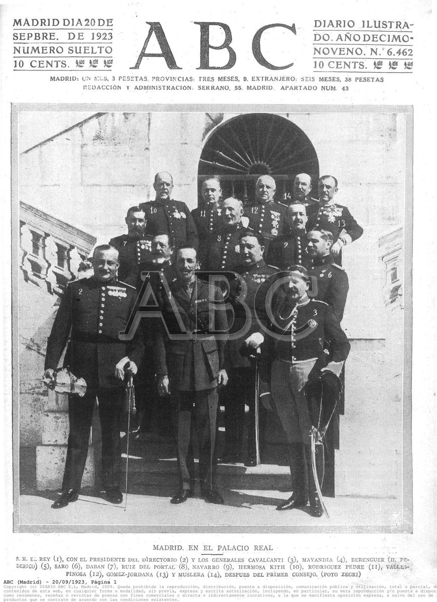 MArroyoDPF's tweet image. Tal día como hoy, hace 100 años, el rey @AlfonsoXIII se reunía con el dictador #PrimoDeRivera y su Directorio Militar. Mientras, la #FamiliaReal disfrutaba de sus vacaciones en San Sebastián y, en el Rif, los soldados se jugaban la vida en nombre del rey. amazon.es/dp/B091D5PV2K