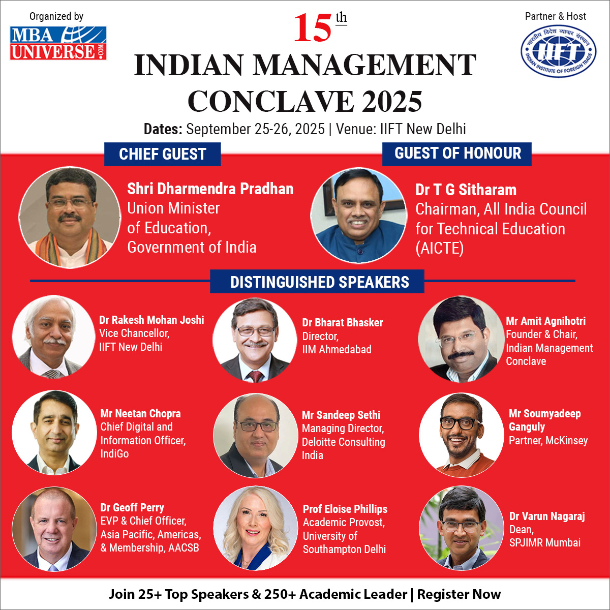 Indian Institute of Foreign Trade (@iift_official) on Twitter photo 𝐀𝐧𝐧𝐨𝐮𝐧𝐜𝐞𝐦𝐞𝐧𝐭
The 15𝐭𝐡 𝐈𝐧𝐝𝐢𝐚𝐧 𝐌𝐚𝐧𝐚𝐠𝐞𝐦𝐞𝐧𝐭 𝐂𝐨𝐧𝐜𝐥𝐚𝐯𝐞 (𝐈𝐌𝐂) 2025 will be hosted by <a href="/iift_official/">Indian Institute of Foreign Trade(IIFT)</a> & organised by <a href="/Mbauniverse/">MBAUniverse.com</a> on 25–26 Sept 2025.
𝑻𝒉𝒆𝒎𝒆: 𝑳𝒆𝒗𝒆𝒓𝒂𝒈𝒊𝒏𝒈 𝑨𝑰 𝒊𝒏 𝑩𝒖𝒔𝒊𝒏𝒆𝒔𝒔 & 𝑩-𝑺𝒄𝒉𝒐𝒐𝒍𝒔 𝒕𝒐 𝐀𝐧𝐧𝐨𝐮𝐧𝐜𝐞𝐦𝐞𝐧𝐭
The 15𝐭𝐡 𝐈𝐧𝐝𝐢𝐚𝐧 𝐌𝐚𝐧𝐚𝐠𝐞𝐦𝐞𝐧𝐭 𝐂𝐨𝐧𝐜𝐥𝐚𝐯𝐞 (𝐈𝐌𝐂) 2025 will be hosted by <a href="/iift_official/">Indian Institute of Foreign Trade(IIFT)</a> & organised by <a href="/Mbauniverse/">MBAUniverse.com</a> on 25–26 Sept 2025.
𝑻𝒉𝒆𝒎𝒆: 𝑳𝒆𝒗𝒆𝒓𝒂𝒈𝒊𝒏𝒈 𝑨𝑰 𝒊𝒏 𝑩𝒖𝒔𝒊𝒏𝒆𝒔𝒔 & 𝑩-𝑺𝒄𝒉𝒐𝒐𝒍𝒔 𝒕𝒐