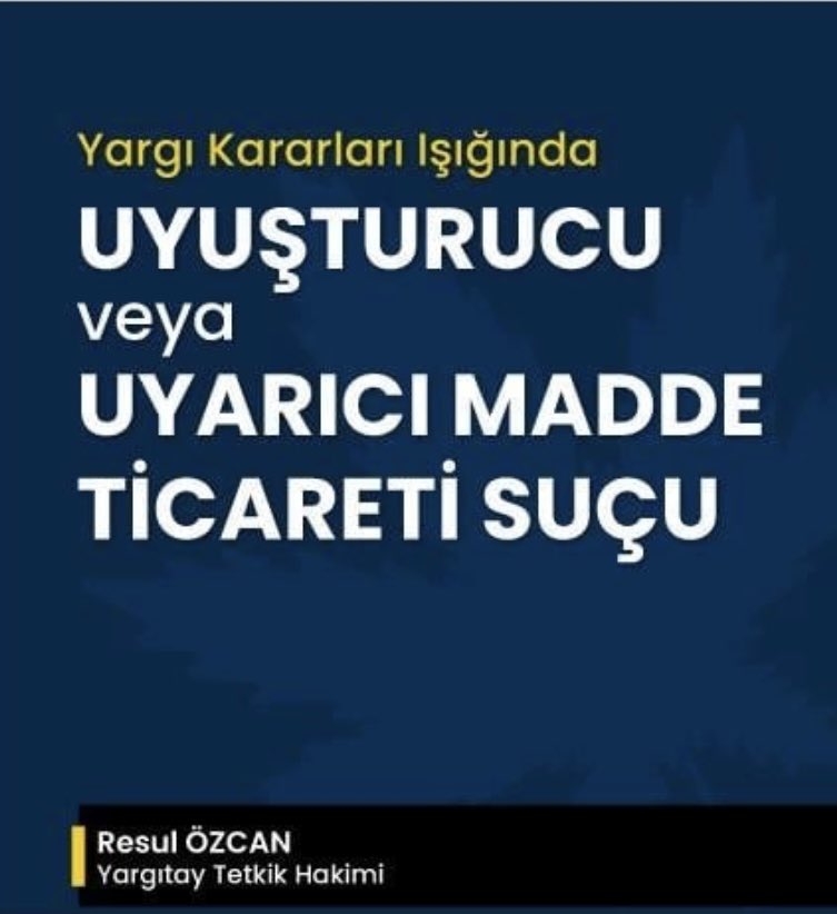 Yargıtay 10. Ceza Dairesi Tetkik Hâkimi, değerli çalışma arkadaşımız Resul Özcan’ın, <a href="/adaletyayinevi/">Adalet Yayınevi</a>’nden çıkan “Yargı Kararları Işığında Uyuşturucu veya Uyarıcı Madde Ticareti Suçu” adlı kitabı hayırlı olsun.