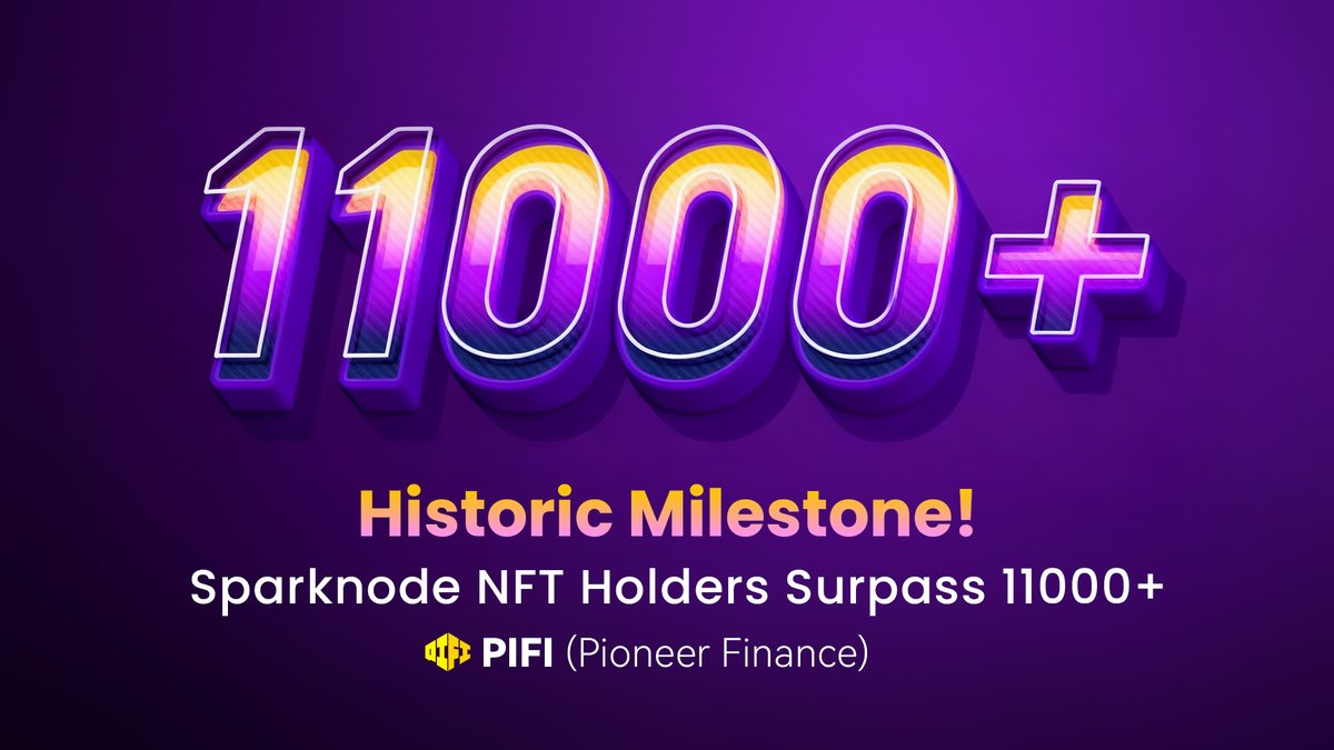 🔥 A Historic Milestone, Witnessed Worldwide!
#PIFI Spark Node NFT holders are about to surpass 11,000+, and together with Genesis Node NFT holders, the total has already soared past 20,000+!
This is not just a number — it is the embodiment of global consensus.
The unwavering