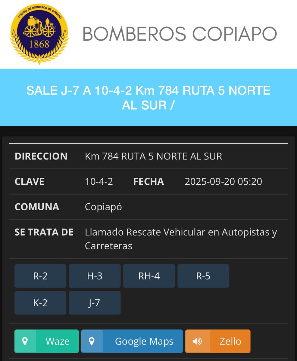 PompaItalia's tweet photo. Se trata de volcamiento de bus Interurbano 45 personas involucradas, 25 lesionados, tres 7-3. 
A cargo del acto Primer Comandante. 
#emergencia #ruta5norte #accidente #fiestaspatrias https://t.co/zYxYJjE9gA