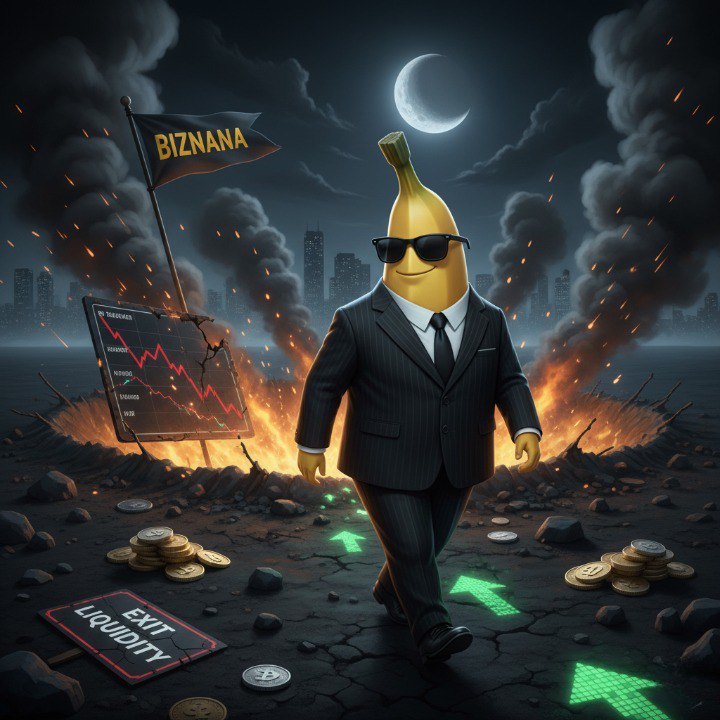 biznamemes's tweet image. Markets may burn, charts may break, but Biznana 🍌 keeps walking the path forward. 🚀 #Unstoppable #Biznana #biznamemes #biznanarmy #MemeTokens #MemeCoin #bizarmy #Crypto