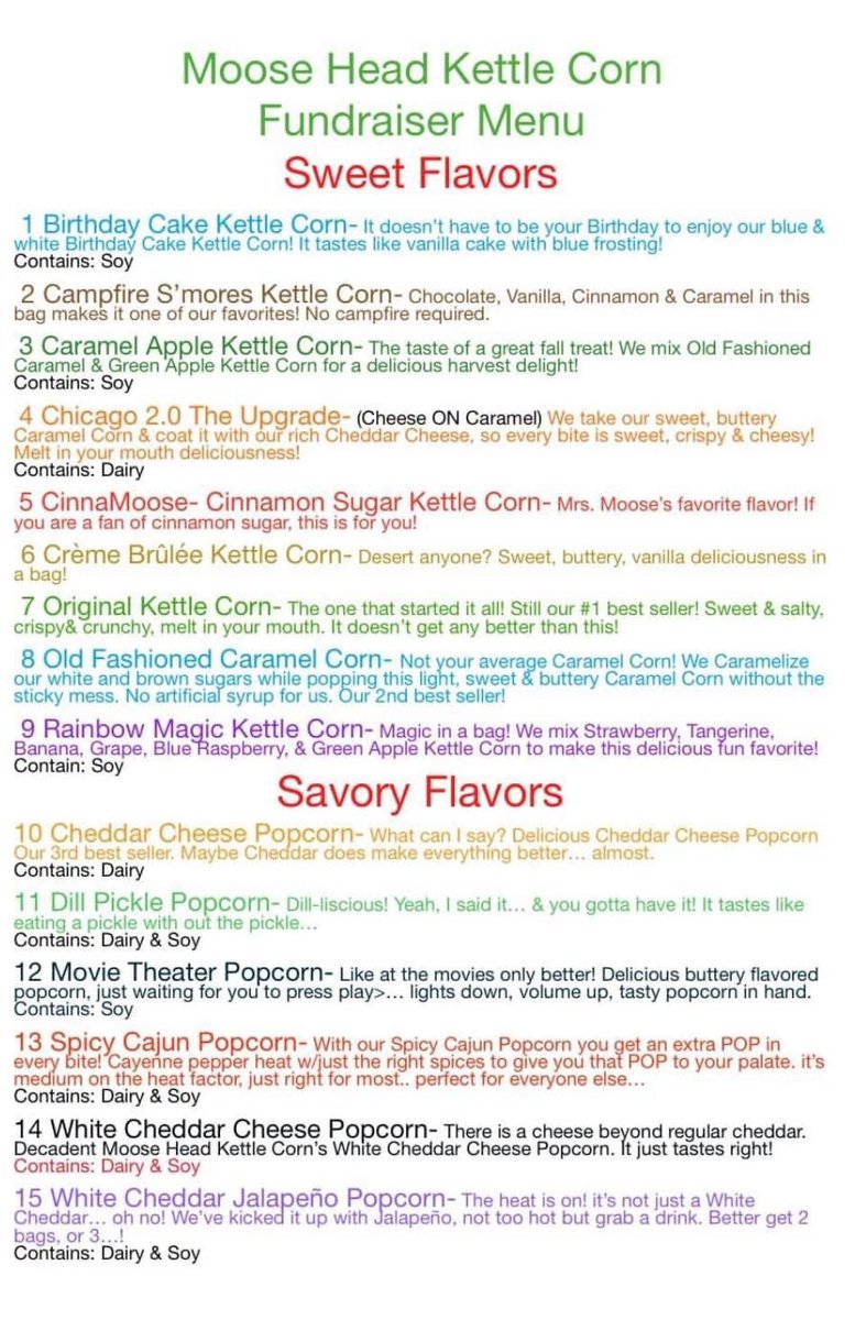 South View Middle Popcorn Fundraiser starts today! Preorder your popcorn between now and Oct 2 for an October 15ish delivery!!!