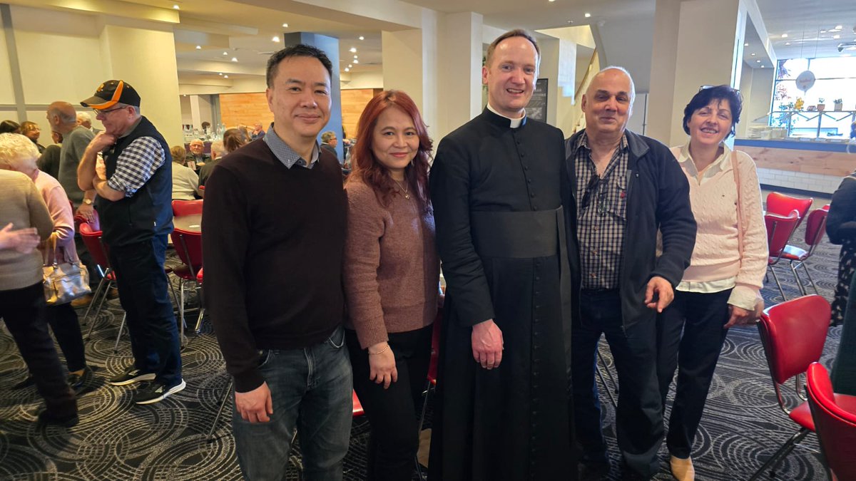 A joyful gathering of about 80 parishioners on Sunday 14/9/25 at a nearby hotel. Great to catch up with old friends/make new ones. "Wherever the Catholic sun doth shine there’s always laughter and good red wine. At least I’ve always found it so, Benedicamus Domino!" - H. Belloc