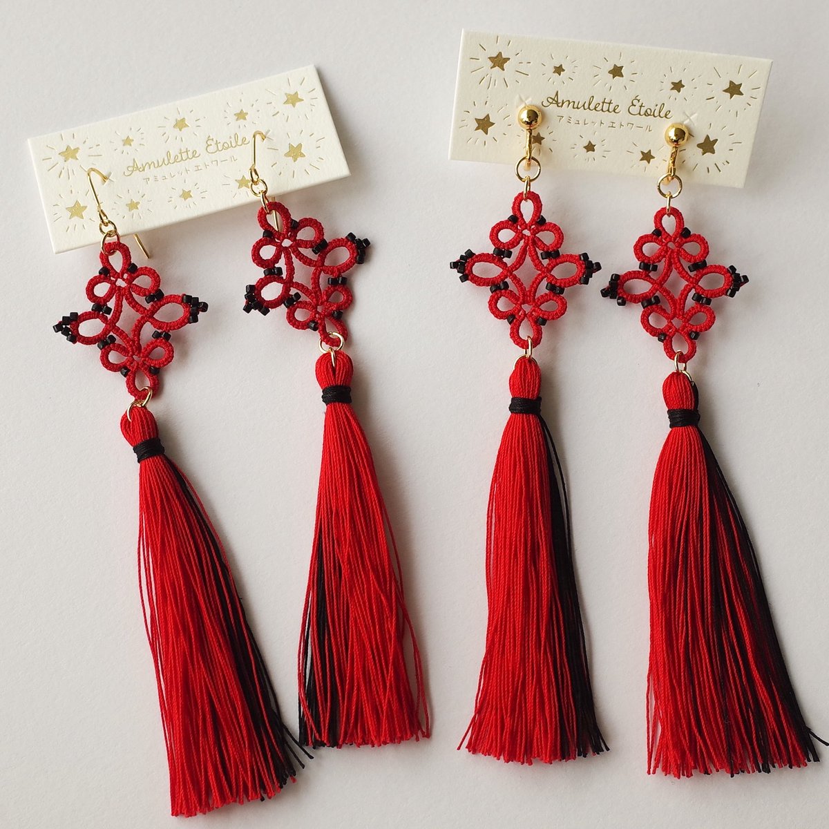 このシリーズで1番人気の赤黒🏮

チャイナな雰囲気も出るし、衣装と色を合わせてタンゴ（タンゴフュージョン）や、和装に合わせていただいたりと…なんだか多国籍で嬉しい

赤と黒って普遍性があるのだろうな🤔