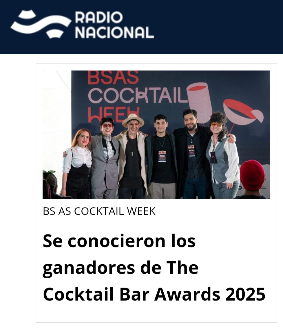 The Cocktail Bar Awards 2025: La bartender Florencia Nahir, de Verne Club, ganó el premio Cocktail Bar Ambassador; completaron el podio Julieta Carabajal, de Mixtape Listening Bar, y Johnny Silvero, de Barú. El resto de los premiados, acá 👇🏻  radionacional.com.ar/se-conocieron-… #coctelería