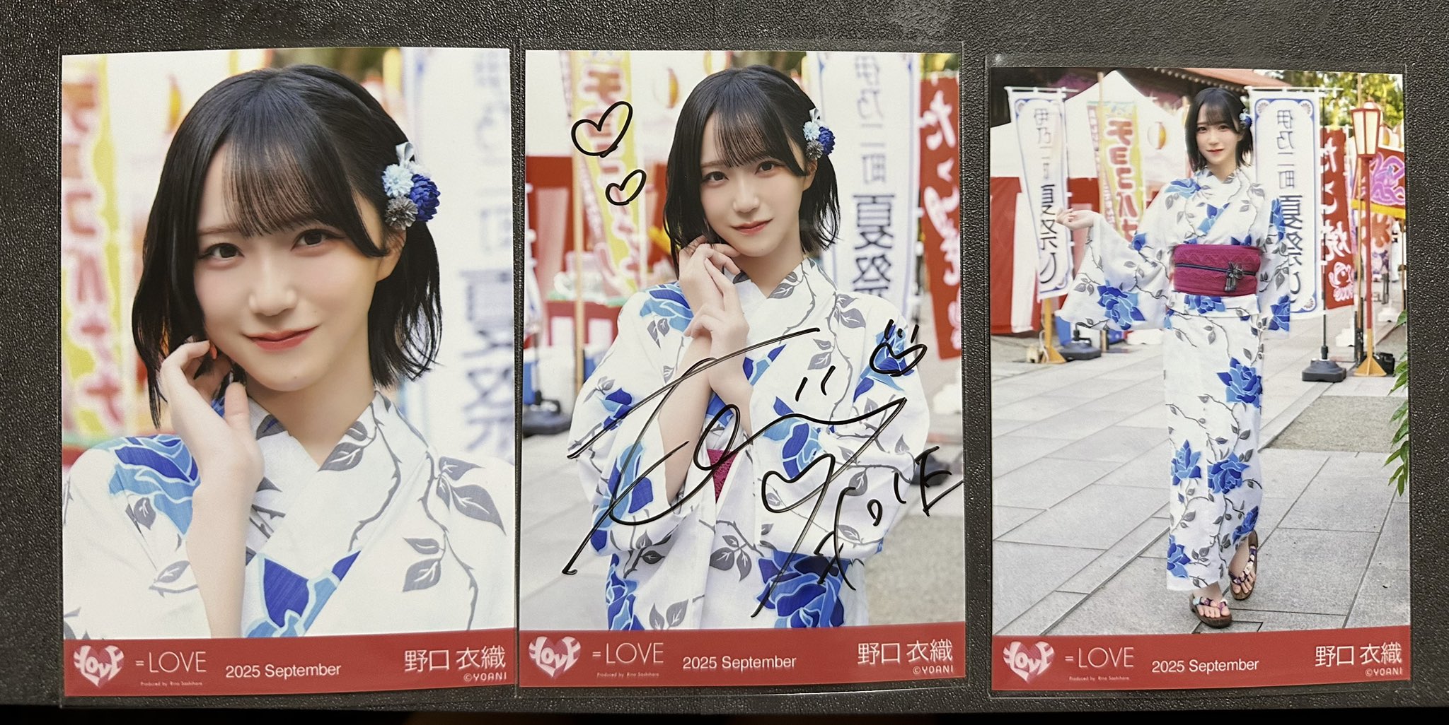 佐々木舞香 直筆 生写真 引き 内緒バナシ 浴衣 ＝LOVE イコラブ 佐々木