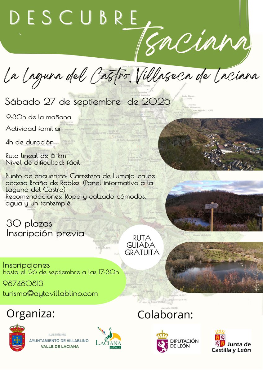 La laguna de Castro es la mayor laguna del Valle de Laciana, una masa de agua refugio de aves acuáticas cuyo origen es glaciar.
📌Esta laguna será el destino de la próxima ruta guiada del programa 𝐃𝐞𝐬𝐜𝐮𝐛𝐫𝐞 𝐓𝐬𝐚𝐜𝐢𝐚𝐧𝐚👣
☎️987480813
📩turismo@aytovillablino.com