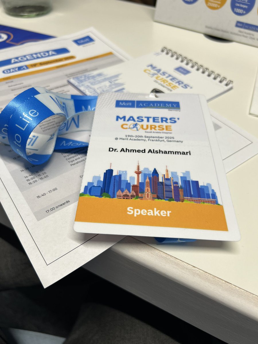 بفخر شاركت كمتحدث في Masters’ Course – فرانكفورت 🇩🇪 (19–20 سبتمبر 2025)، ممثلاً جامعة حائل – كلية الطب ووطني 🇸🇦.
كان لي الشرف بمناقشة أحدث التطورات في جراحات المفاصل مع نخبة من الخبراء والجراحين من مختلف دول العالم.

#Orthopedics #Arthroplasty #HailUniversity #SaudiArabia
