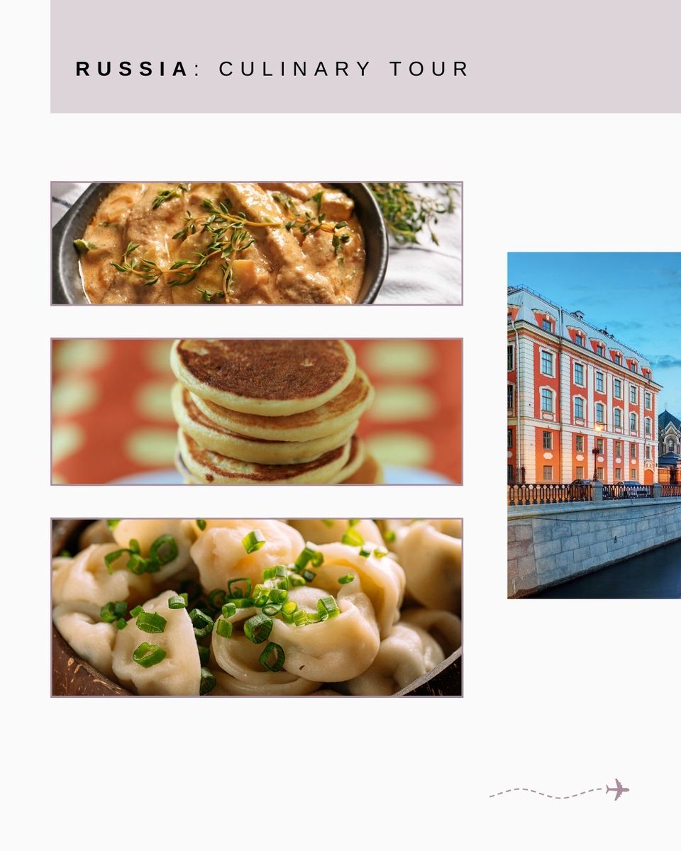 onceuponapesto's tweet photo. Embark on a culinary adventure in Russia β a country of hearty, flavorful dishes! π₯ #RussianCuisine #HeartyMeals #TasteOfRussia #TraditionalRussianFood https://t.co/4wAj9iHBqN