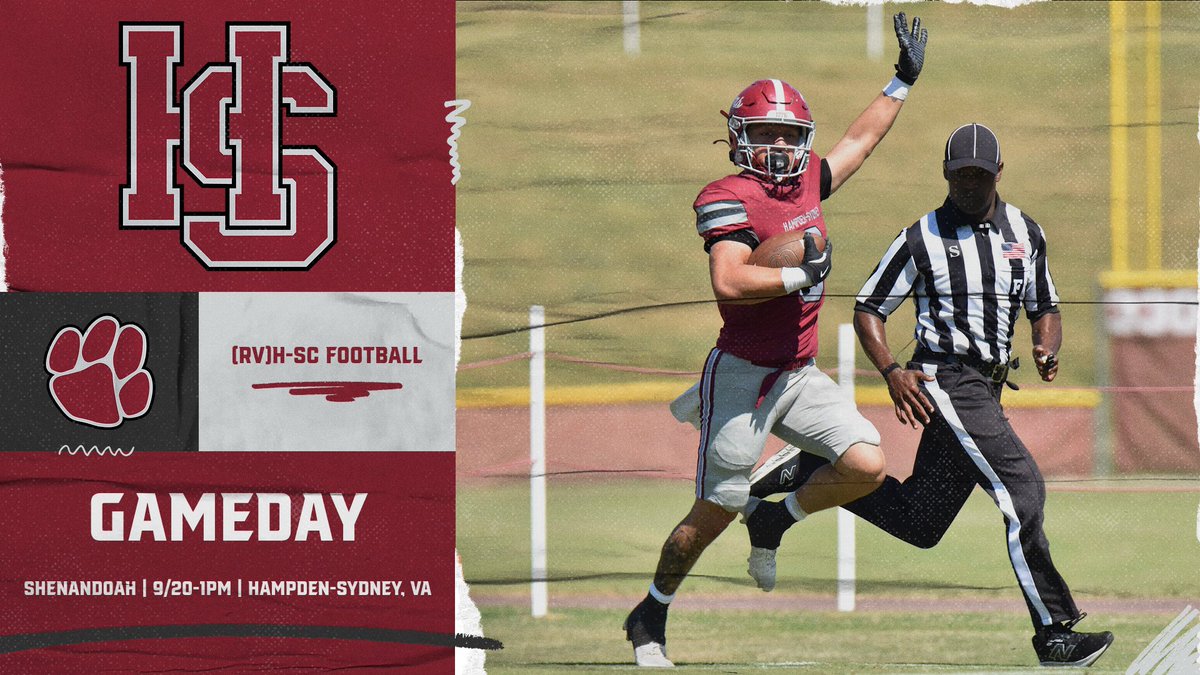 It's Game🏈Day! (RV)<a href="/HSC__FOOTBALL/">H-SC Football</a> (2-0) welcomes Shenandoah (2-0) today at 1 p.m. in the #ODAC opener on Fulton Field at Lewis C. Everett Stadium. <a href="/FloCollegeFB/">FloCollege | Football</a> #RollTigers🐅 #d3fb 
🆚 Shenandoah
🕰️ 1 p.m.
📍 Hampden-Sydney, VA
📺🎧📊 bit.ly/4m6rrFo