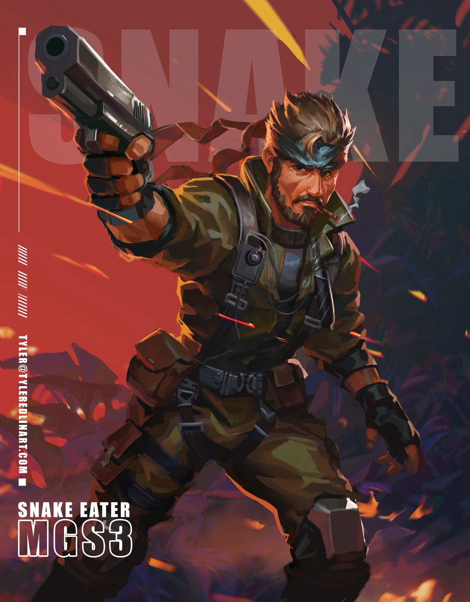 Painting from my latest YouTube video talking about iconic designs from auteurs.  youtu.be/9Kai0gmu5Yw?si… #MetalGearSoliddelta #metalgear