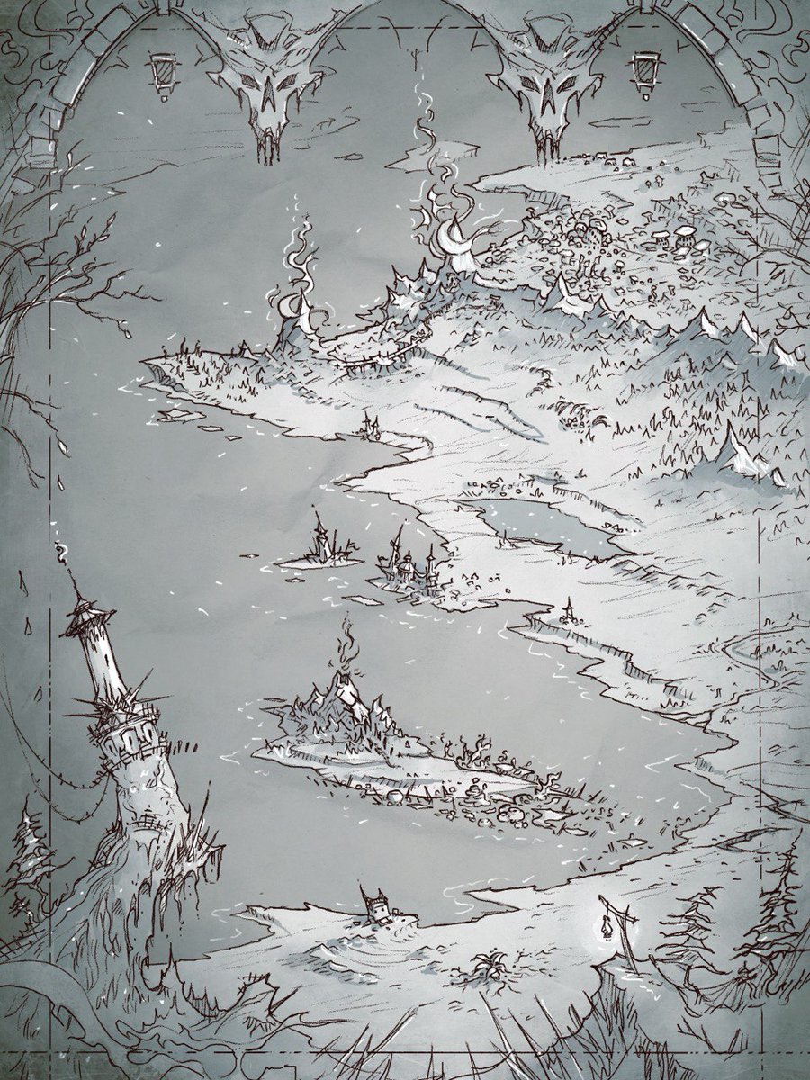 Region sketch in Procreate. 

Locations were suggested by supporters of my Patreon.