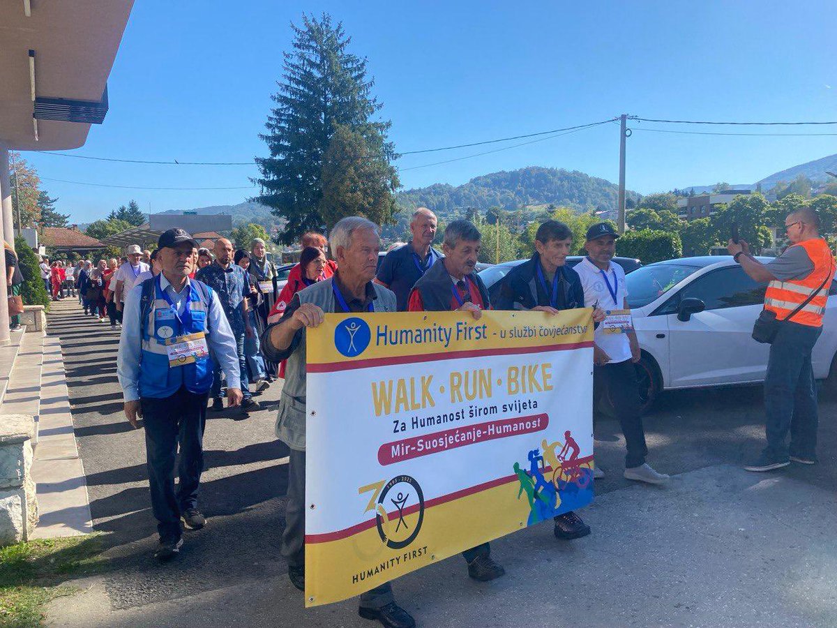 HFI1995's tweet image. In the Balkans region of Eastern Europe, many friends of HF in #Bosnia have been walking and raising awareness of Humanity First as part of the #WalkRunBike challenge