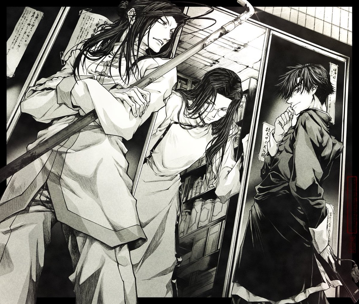 R_13mm_perSec's tweet photo. 浄八、…なんか鵠さんのところで仕事してそうでのこれ。

すぐ描きだしたラフがあれこれあってやっと😂
でもタイミングよく、黒大豆のグッズが発送されたという連絡がきた✨（遅すぎて発送に合わせるという）
折角八戒の誕生日の明日届くらしいのに、明日はちょっと貰えなくて日付変更しちゃった… https://t.co/QY80x59cMn