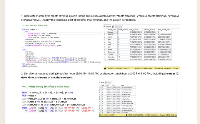 snr_mopher's tweet image. SQL Week 5 assignment with @TDataImmersed, @DabereNnamani, and @JudeRaji_ on @SQLServer.
Wrapping up SQL and gearing up for the capstone 🙂🙂. It’s been a challenging but rewarding journey so far.