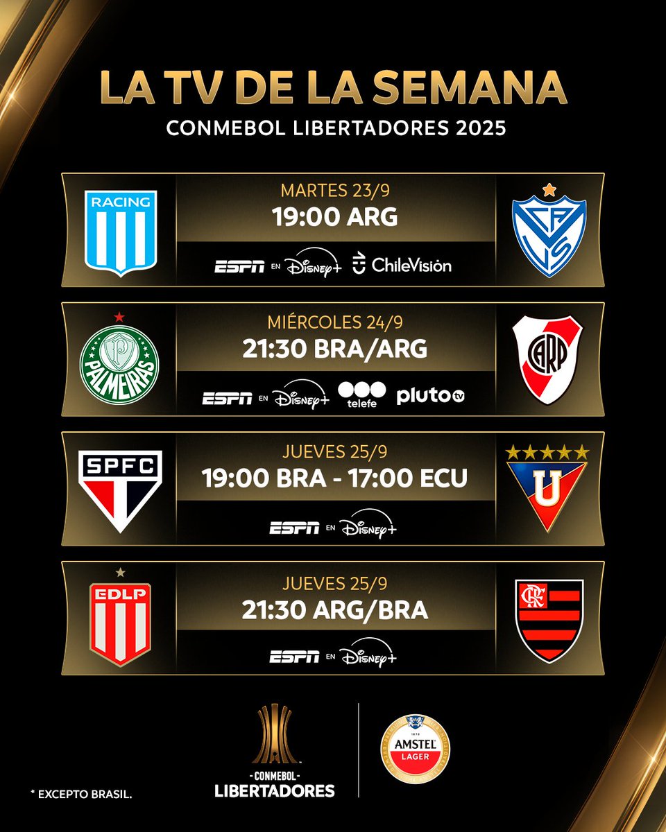 CONMEBOL Libertadores (@libertadores) on Twitter photo 🏆🔝 ¡Se definen los semifinalistas de la CONMEBOL #Libertadores!
⏰📺 Horarios y TV de los partidos de Vuelta de los Cuartos de Final
<a href="/amstelargentina/">Amstel Lager</a> | #GloriaEterna 🏆🔝 ¡Se definen los semifinalistas de la CONMEBOL #Libertadores!
⏰📺 Horarios y TV de los partidos de Vuelta de los Cuartos de Final
<a href="/amstelargentina/">Amstel Lager</a> | #GloriaEterna