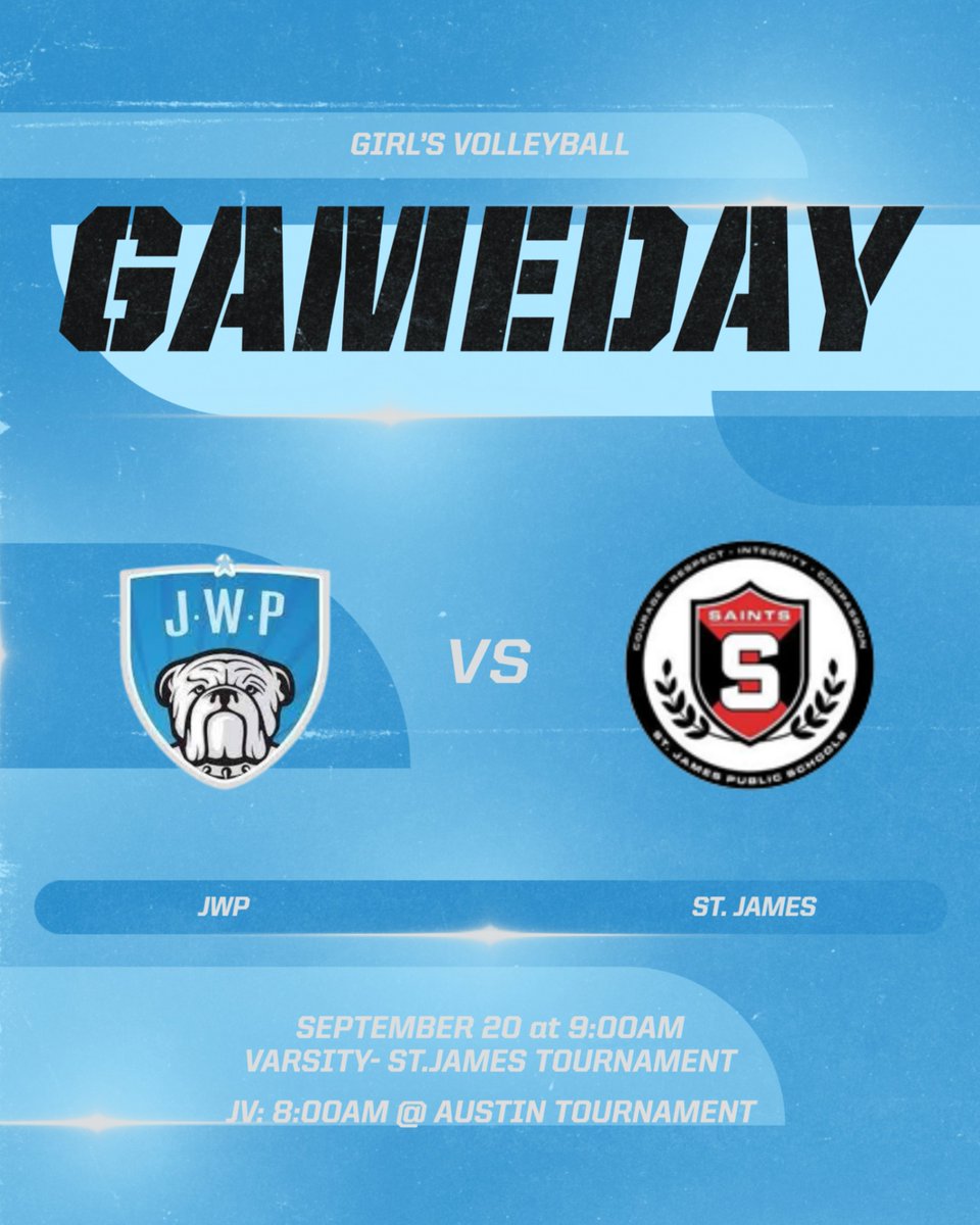 TOURNAMENT WEEKEND! 

Varsity Volleyball travels to St.James for a tournament, while JV travels to Austin for a tournament! 

Great competition at both locations!