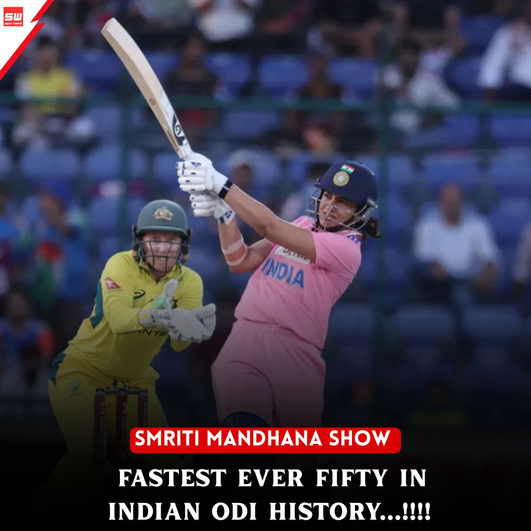 mysportswiz's tweet image. FASTEST EVER ODI FIFTY for India! 
Smriti Mandhana turns up the heat and steals the show!

Sportswiz.live

#Super4 #JeromeBoateng #HardikPandya #Beto #Dhoni #ArshdeepSingh #Hoffenheim #Ndiaye #TroyDeeney #Elliot #bwfc #ManUnited #FPLCommunity #Anfield #INDvAUS #SportsWiz