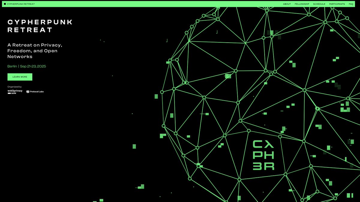 web3privacy's tweet image. 1 day left for Cypherpunk Retreat to happen in Berlin.

3-days of close collaboration between hundred of free internet advocates from @bluesky to @torproject 

facilitated by @protocollabs &amp;amp; @web3privacy: cypherpunk.camp