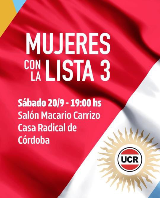 Nos vemos esta tarde, en la Casa Radical de mi querida Córdoba, para apoyar la Lista 3 💪🏼🇮🇩
Vamos Ramón!
<a href="/ramonjmestre/">Ramón Mestre</a>