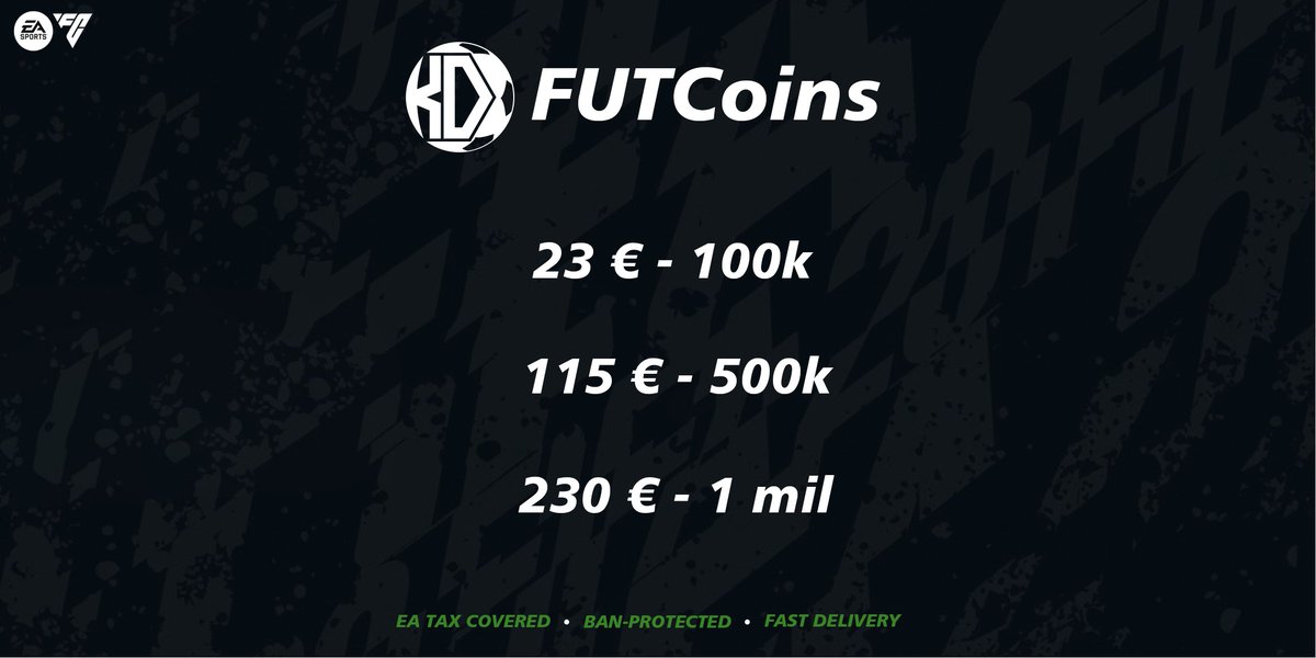 EA FC26 is here! Get your coins now 😊

20.05£ / 100k  - 200.53£ / 1mil 
27.01$ / 100k  - 270,15$ / 1mil    

If you see cheaper, message us!    

#EAFC #EAFC26 #FC26Coins #EAFCCOINS #EAFC26COINS #FCCOINS