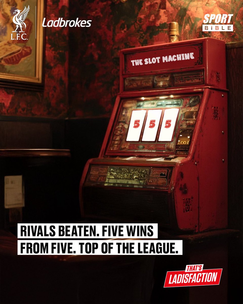 Another spin, another win 🎰

Rivals beaten, 5 wins out of 5, and Liverpool have lost only one of their last 29 games at Anfield against Everton 

That’s Ladisfaction.

<a href="/Ladbrokes/">Ladbrokes</a> | AD | +18