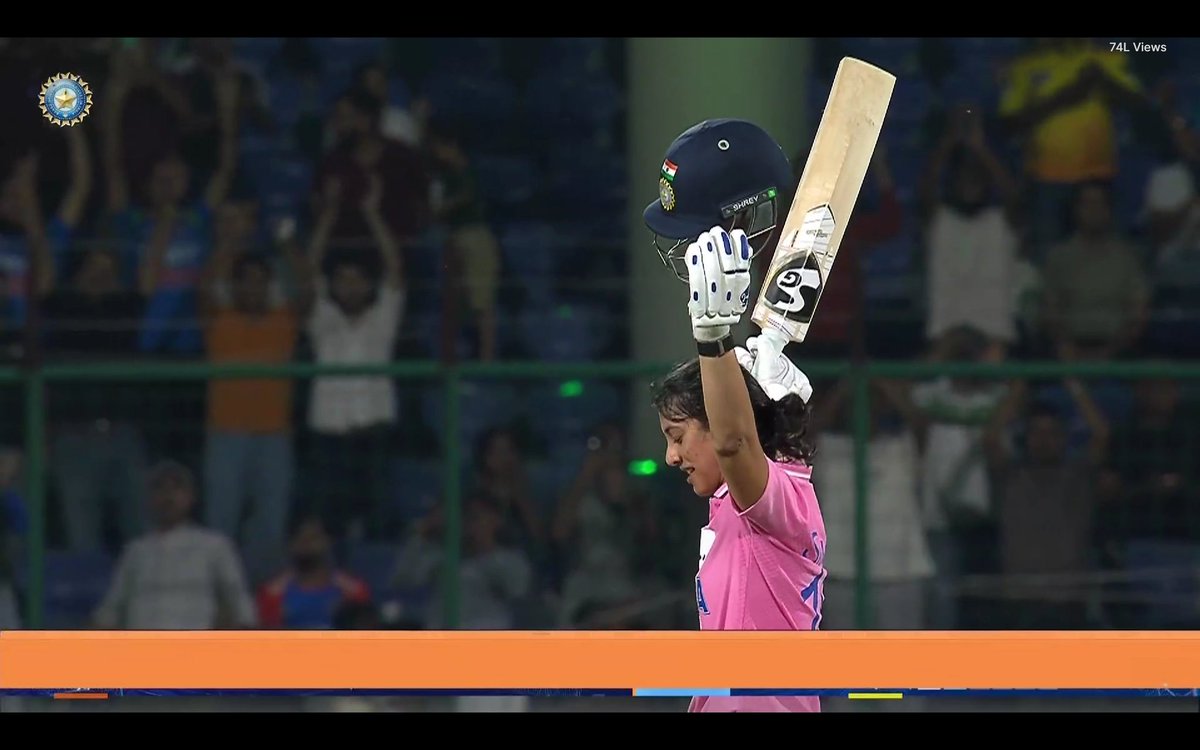 FASTEST HUNDRED BY AN INDIAN IN ODI HISTORY:

50 balls by Smriti Mandhana vs Australia.

52 balls by Virat Kohli vs Australia.