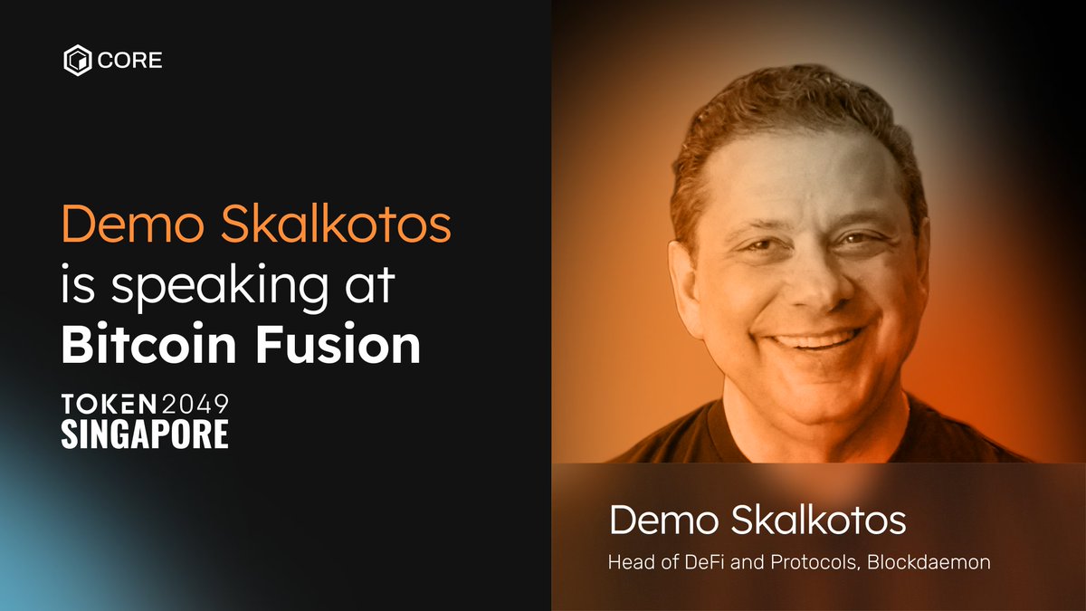 The Bitcoin Fusion Singapore lineup keeps raising the bar. 🎙️ 🇸🇬

<a href="/DemoSkalkotos/">Demetrios Skalkotos</a> of <a href="/BlockdaemonHQ/">Blockdaemon 😈</a> will be speaking live.

If you’re going to TOKEN2049, don’t miss it. 👇
linkcoredao.org/luma/bitcoin-f…