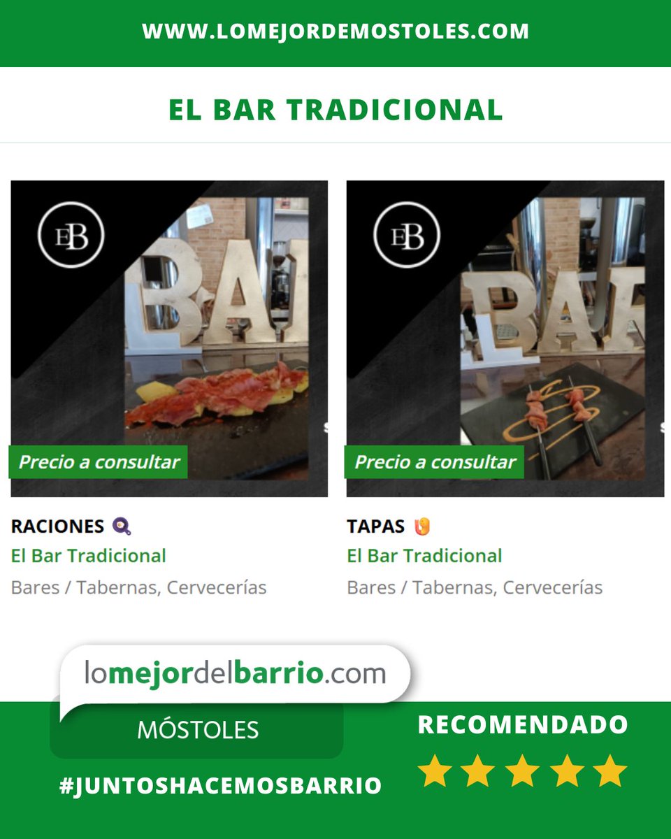 🍻 ¡𝐄𝐥 𝐬𝐚𝐛𝐨𝐫 𝐝𝐞 𝐬𝐢𝐞𝐦𝐩𝐫𝐞 𝐞𝐧 𝐞𝐥 𝐛𝐚𝐫 𝐝𝐞 𝐬𝐢𝐞𝐦𝐩𝐫𝐞!⁣
⁣
En 𝐄𝐥 𝐁𝐚𝐫 𝐓𝐫𝐚𝐝𝐢𝐜𝐢𝐨𝐧𝐚𝐥 te esperan con raciones generosas, tapas caseras, hamburguesas jugosas y unas carnes a la brasa que te van a dejar con ganas de repetir 🔥🍖🍔⁣
Un lugar