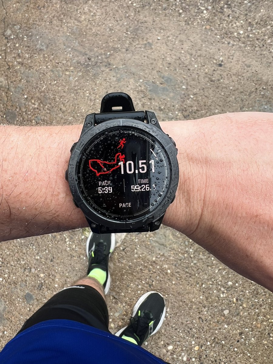 Easy 10k this morning in the pouring rain 🫡. Trail half marathon race tomorrow, let’s see what we can do!