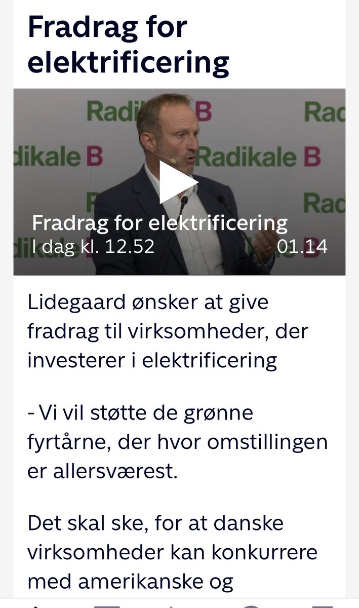 Tak for et stærkt ⁦<a href="/radikale/">Radikale Venstre</a>⁩ udspil med energien og elektrificeringen i centrum 🙌

Der er brug for at styrke vores energisikkerhed, sikre konkurrencedygtig energi og holde den grønne omstilling på sporet 💚