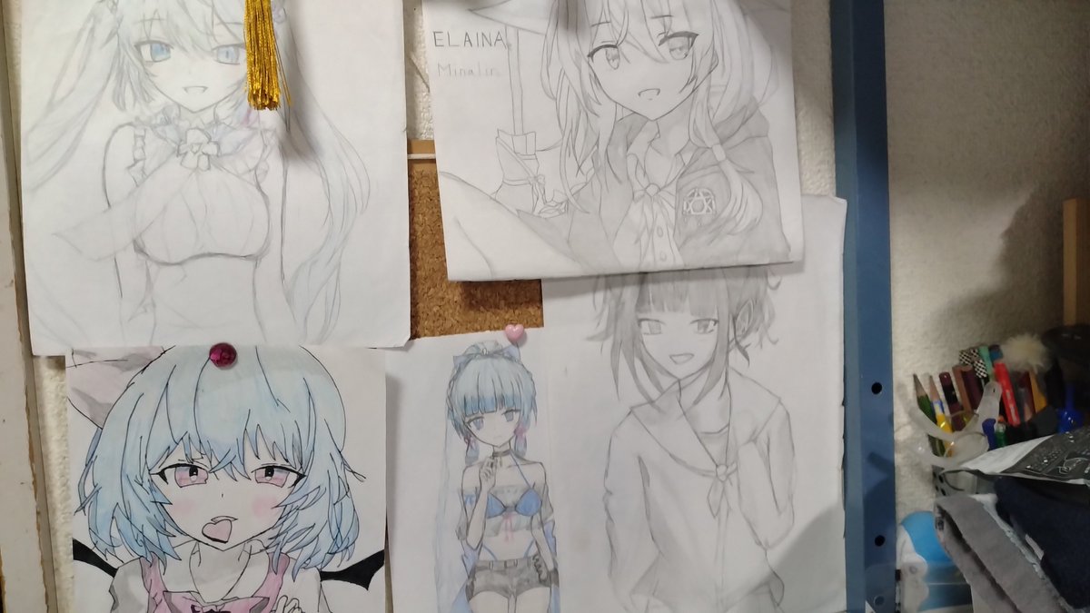 minalir2525's tweet photo. 壁中にイラストあるの好こ https://t.co/0lDz0Twl1x