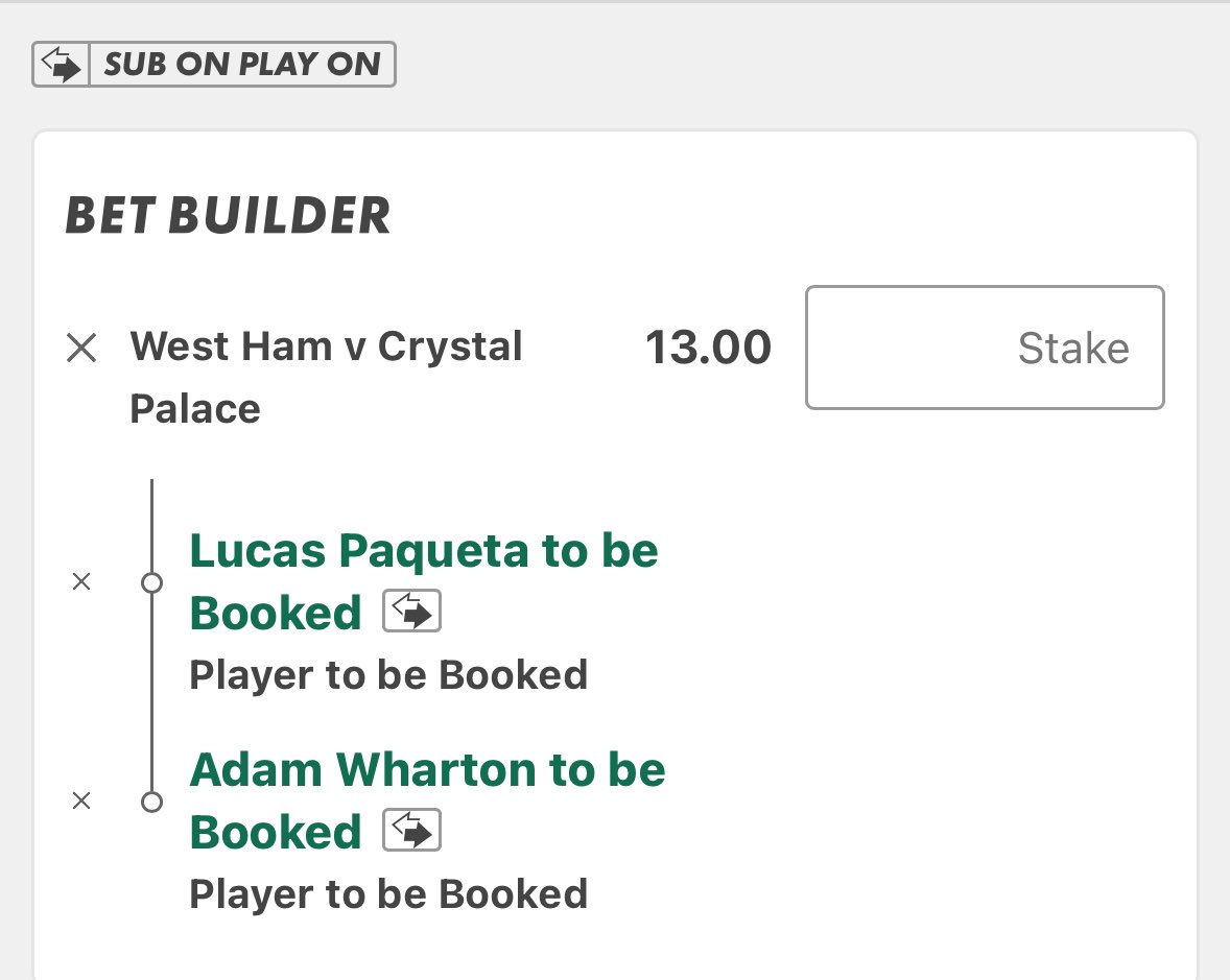 MCTIPSTERS's tweet image. WEST HAM VS CRYSTAL PALACE BET BUILDERS⚽️🟨🟥

Good luck!🔞

#WHUCRY
#PremierLeague
#GamblingX