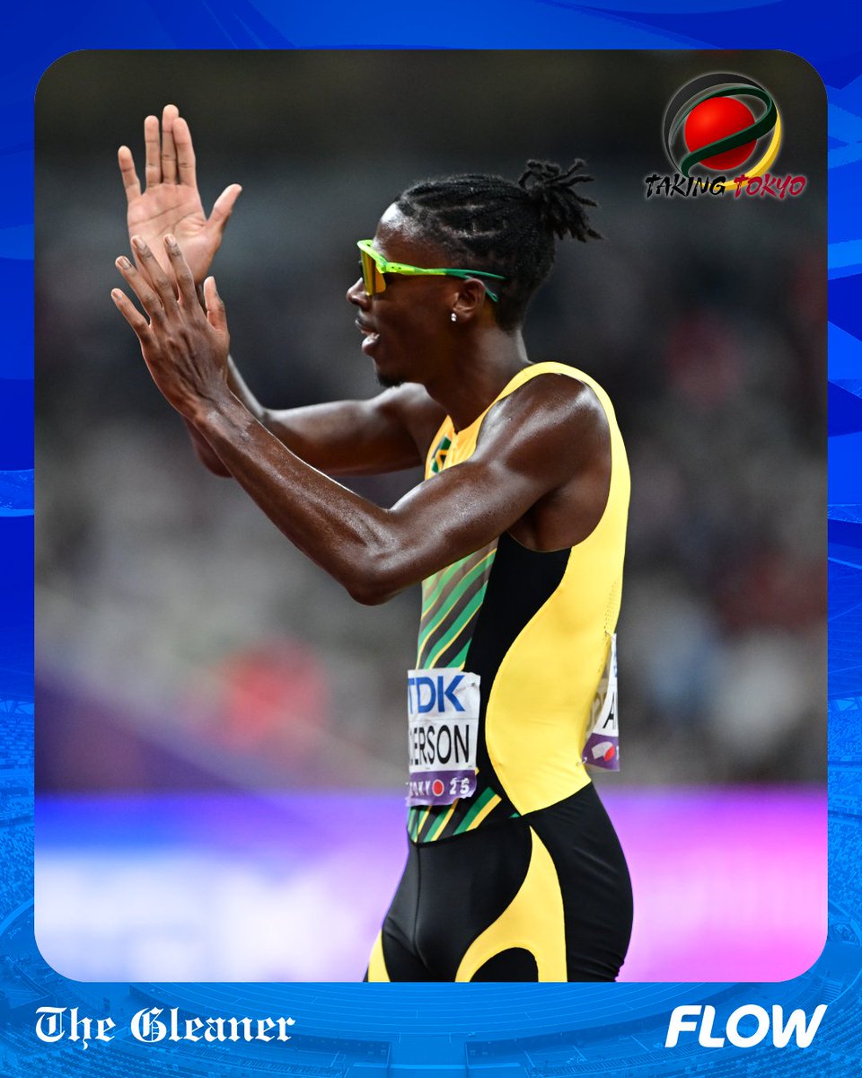JamaicaGleaner's tweet photo. Jamaica’s Navasky Anderson finished 7th in the men’s 800m final at the 2025 World Athletics Championships in Tokyo, Japan, setting a new national record of 1:42.76. He bettered the previous mark of 1:43.72, which he had set in the semifinals. #GLNRSports #TakingTokyo #Tokyo2025 https://t.co/12iUZXOElr