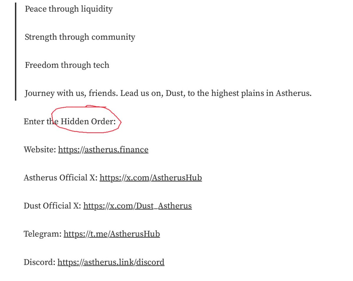 medium.com/@AsterDEX/intr…

Scroll to the bottom of this article about $DUST...

DUST is apart of the hidden order.

0xA0de03c1499C0223b70d5debCcBf2471F62B4444